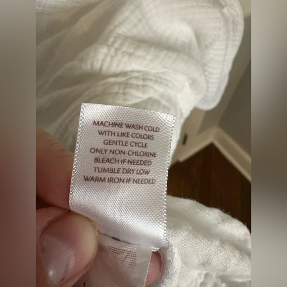 Pure Jill White Textured Cotton Pullover – Size 3X – Beachy Funnel Neck Tunic - Picture 9 of 12